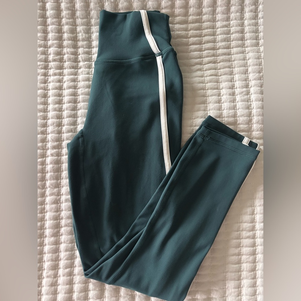 P'tula Teal Leggings with White Stripe